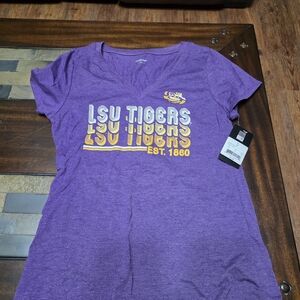 LSU Tigers Women's V-Neck Purple Tee